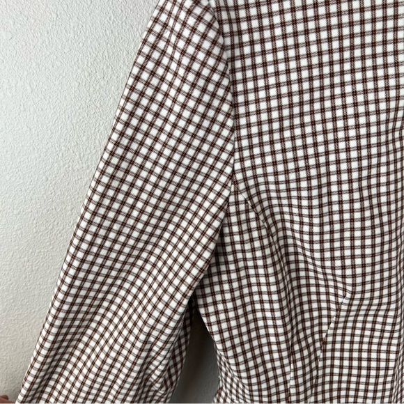 Theory Sculpture Grid Stretch Printed Zip Jacket Ivory Multi Tan Women’s 10 - Picture 8 of 15